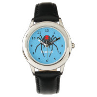 Scary black widow spider cartoon illustration