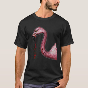Scary Blood Dripping Vampire Flamingo with Fangs H T-Shirt