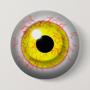 Scary Bloodshot Zombie Eye Novelty 7.5 Cm Round Badge