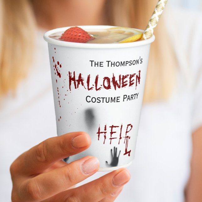 Scary Bloody Halloween Costume Party White Paper Cups (Creator Uploaded)