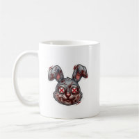 Scary Bloody Zombie Bunny Halloween Illustration