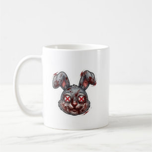 Scary Bloody Zombie Bunny Halloween Illustration Coffee Mug