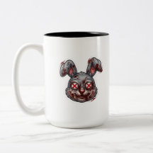 Scary Bloody Zombie Bunny Halloween Illustration