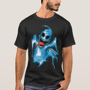 Scary Blue Ghost Halloween Graphic T-Shirt
