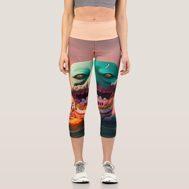 Scary boat capri leggings (Front)