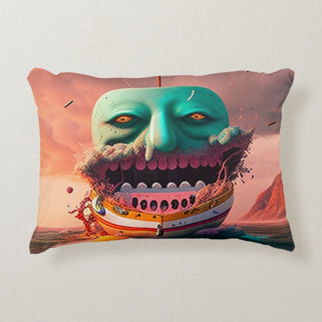 Scary boat decorative cushion (Front)