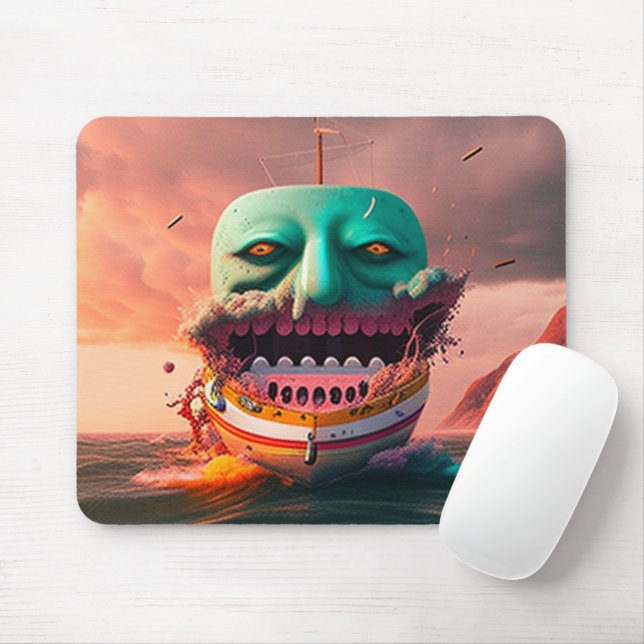 Scary boat mouse pad (With Mouse)