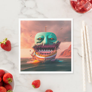 Scary boat napkin
