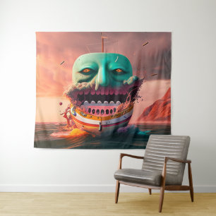 Scary boat tapestry