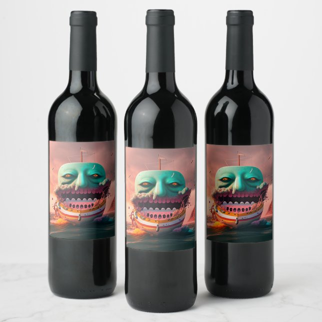 Scary Boat Wine Label (Bottles)
