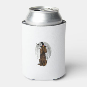 Scary Boykin Spaniel Dog Witch Hat Halloween Can Cooler