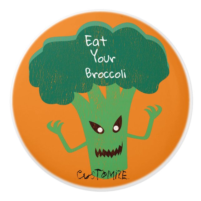 Scary Broccoli Thunder_Cove Ceramic Knob (Front)