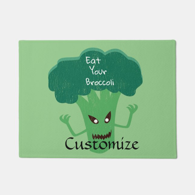 Scary Broccoli Thunder_Cove Doormat (Front)