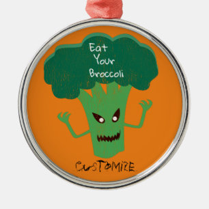 Scary Broccoli Thunder_Cove Metal Ornament