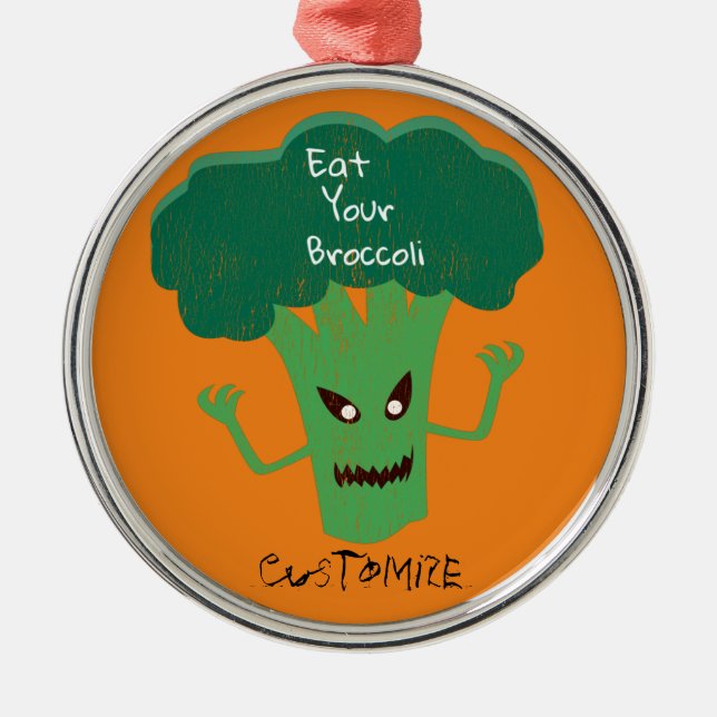 Scary Broccoli Thunder_Cove Metal Ornament (Front)