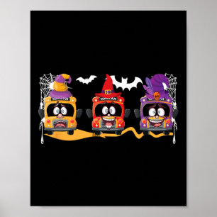 Scary Bus Driver Spooky Bus School Bus Driver Hall Poster