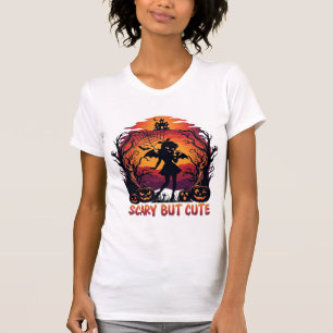 Scary But Cute Halloween Bat Girl Pumpkins Haunted T-Shirt
