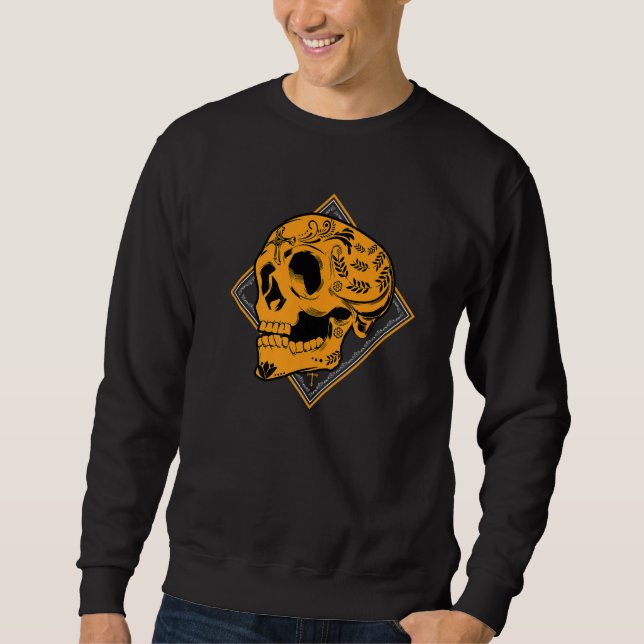 Scary Calavera Halloween Sweatshirt (Front)