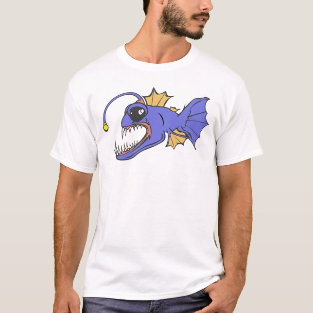 Scary Cartoon Lanternfish T-Shirt (Front)