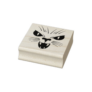 Scary Cat Face Stamp
