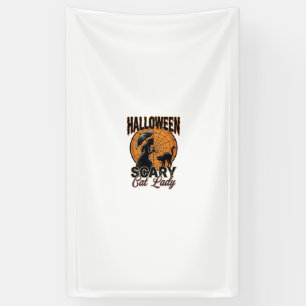 Scary Cat Lady Halloween Witch Web Vintage Shirt_1 Banner