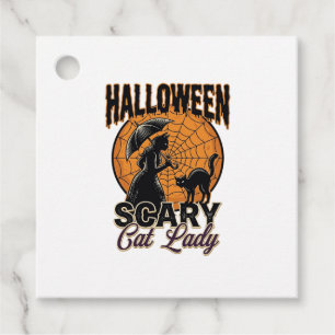 Scary Cat Lady Halloween Witch Web Vintage Shirt_1 Favour Tags
