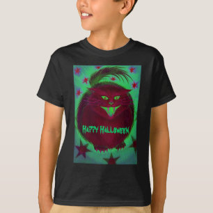 Scary Cat Red 'Happy Halloween' t-shirt