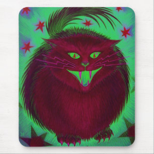 Scary Cat Red mousepad vertical