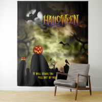 Scary Cemetery Halloween Party Backdrop