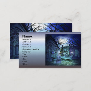 Scary Cemetery with Graveyard and Tombs Business Card