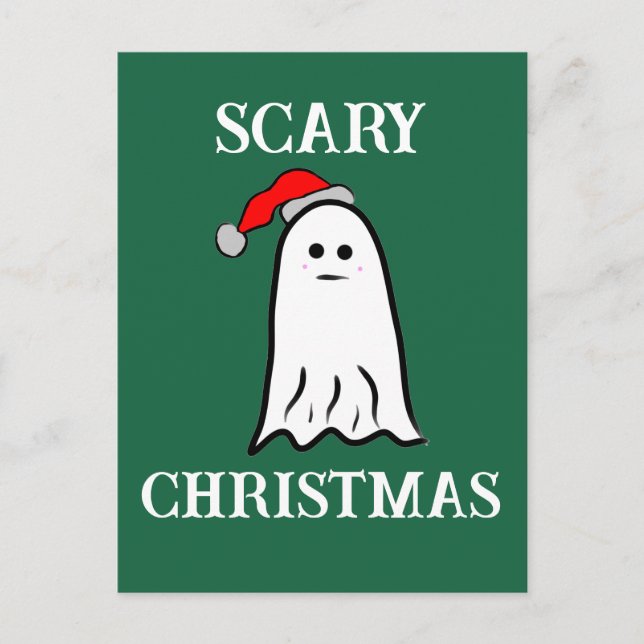 Scary Christmas Ghost  Postcard (Front)