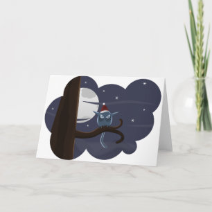 scary christmas owl holiday card