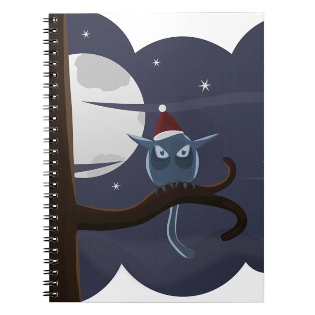 scary christmas owl notebook (Front)