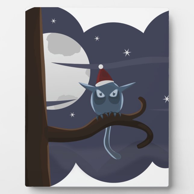 scary christmas owl plaque (Front)