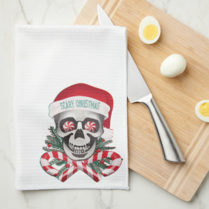 Scary Christmas Tea Towel