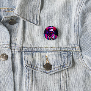 scary clown 3 cm round badge