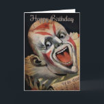 Scary Clown Birthday Card<br><div class="desc">Custom restored,  high quality vintage clown image.</div>