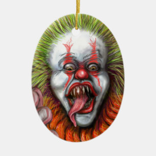 scary Clown Ceramic Ornament