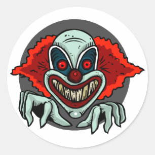 Scary Clown Classic Round Sticker