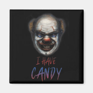 Scary Clown Creepy Halloween Shirt Have Candy Magnet