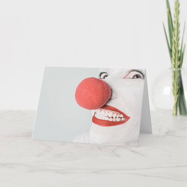 Scary Clown Face - Blank Greeting Card (Front)