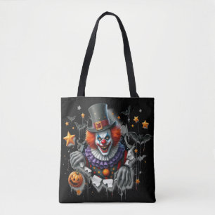 Scary Clown Halloween Bag Tote