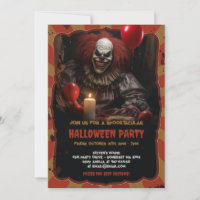 Scary Clown Halloween Party Carnival Circus Horror