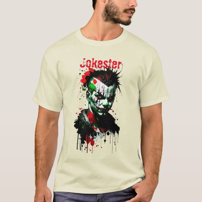 Scary Clown Ink Splatter T-Shirt (Front)