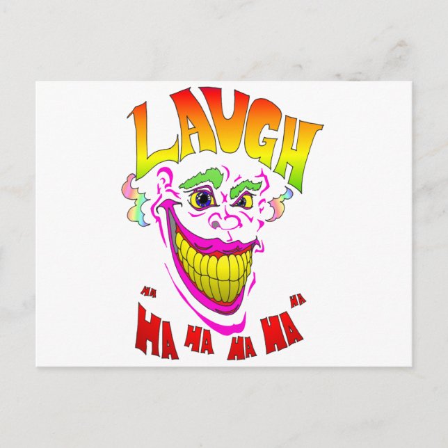 Scary Clown Laugh Postcard (Front)