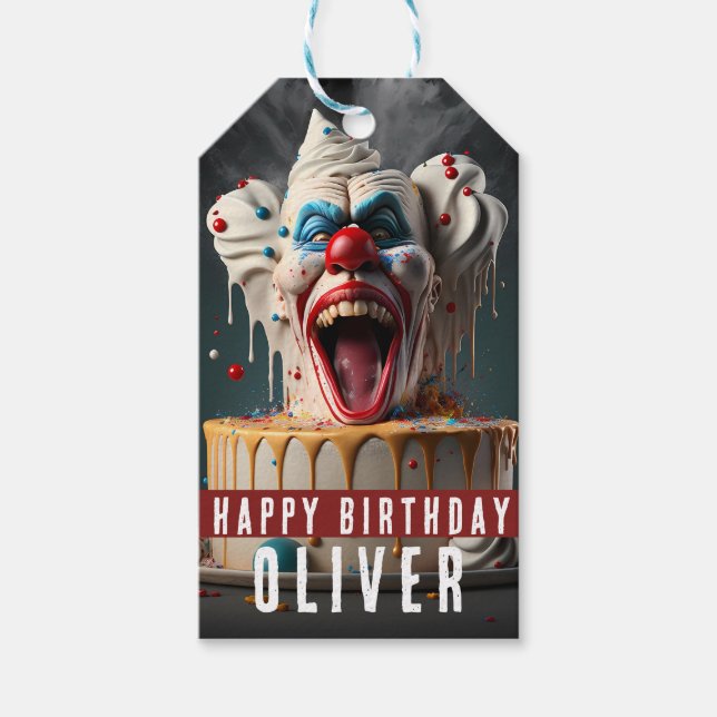 Scary Clown Themed Customisable Gift Tags (Front)
