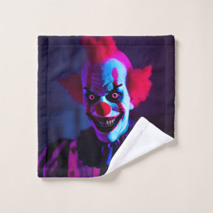 scary clown wash cloth