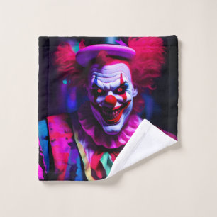 scary clown wash cloth