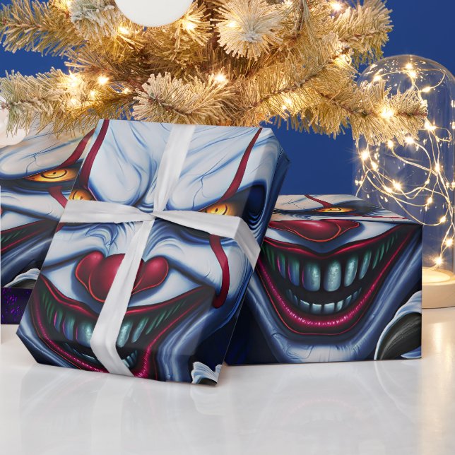Scary Clown Wrapping Paper (Holidays)
