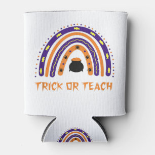 Scary Colourful Rainbow Halloween Teacher Cute Tri Can Cooler